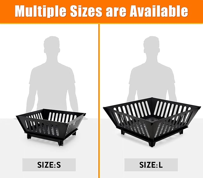 Fire Pit 25 Inch Outdoor Outside Wood Burning Portable Firepit Log Stove Fireplace for BBQ Camping Campfire Bonfire Backyard Garden Picnic Patio with Carrying Bag