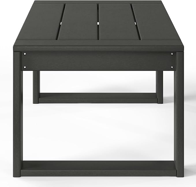 WestinTrends Montara Modern Outdoor HDPE Rectangle Patio Coffee Table, Gray