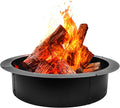 Fire Pit Ring 36-Inch Outer/30-Inch Inner Diameter for Outside, Heavy Duty Steel Wood Burning Fire Pit Ring Insert, DIY Ring Insert, Easy Setup Above or In-Ground for Backyard, Camping, Black
