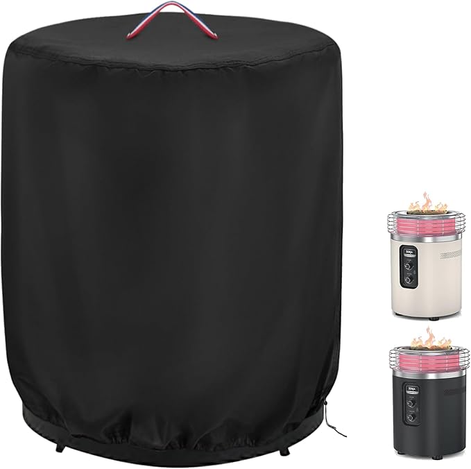 Fire Pit Cover for Ninja Fireside 360 Outdoor Heater Waterproof 600D Oxford with PU Backing & Critical Seam Taping Heavy Duty Anti-UV Round Firepit Covers Protector Fits for Fireside360 Fire Pit