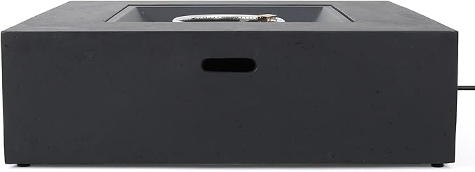 Propane Fire Pit Table 2-Pieces, 40 Inch Firepits for Outside, Square Gas Fire Pit for Outside Patio, Propane Fire Table with Tank Holder, 50000BTU, Dark Gray