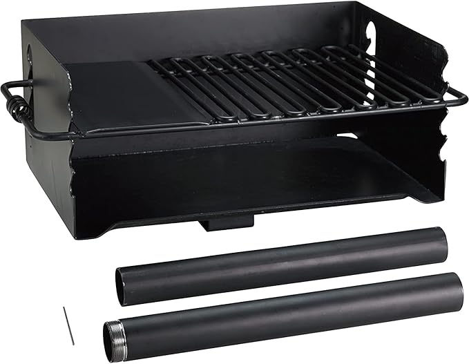 Pilot Rock 6 Pack Charcoal Grill, Jumbo Park Style Steel Outdoor BBQ, CBP-247