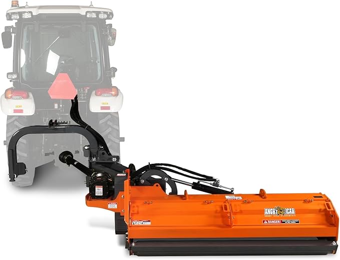78" Heavy Duty PTO Drive 3 Point Offset Ditch Bank Verge Flail Mower for 80-110HP CAT 2 Tractor, 122'' Offset Distance,55°/90° Rotation Angle, 18 Hammers, Model VBM78