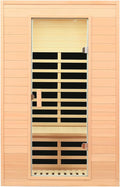 2 Person Infrared Sauna, Low EMF Infrared Saunas for Home 2 Person Indoor Home Sauna Canadian Hemlock Wooden Sauna Room with Bluetooth Speakers, LED Reading Lamps, 1500Watt