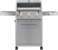 Monument Grills 3+1 Outdoor Barbecue Stainless Steel Propane Gas Grill, 3 Burners & 1 Side Burner 48,000 BTU Patio Garden Grill with Knob Controls, Mesa305