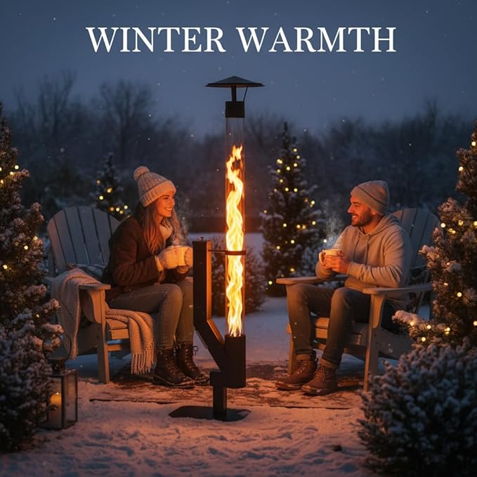 yoyomax Wood Pellet Patio Heater,Outdoor Pellet Heater,Portable Wood Pellet Fire Pit with Ash Tray Patio Rocket Stove for Backyard Camping Garden Balcony