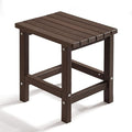 PASAMIC Adirondack Square Outdoor Side Table, HDPE Small Outdoor Table, Patio End Table for Patio, Pool, Backyard, Weather-Resistant (Brown)