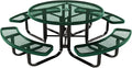 COATEDOUTDOORFURNITURE Heavy-Duty Portable Outdoor Kids Table with Umbrella Hole, Expanded Metal Kids Picnic Table, Commercial-Grade, Made in America (46 in, Round, Childrens, Textured Green)