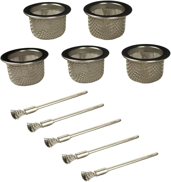 Cocktail Smoker Replacement Mesh Basket & Stainless Steel Wire Brush for Cleaning by Smokeshow (5-Pack)