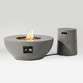 37'' Round Propane Fire Pit Table Set with Hidden Tank Cover - 2-Piece Outdoor Patio Heater, CSA Certified Steel Firepit for Backyard, Deck, Garden (Gas Tank Not Included).