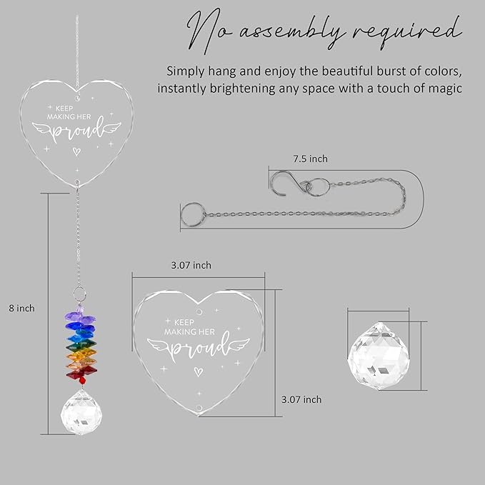 GIFTELIX Christmas Ornaments - Sympathy Gift for Loss of Loved One - Suncatcher Ornament - Crystal Rainbow Maker - Hanging Crystal Decor - Remembrance Gift for Loss of Mom - Christmas Tree Decor