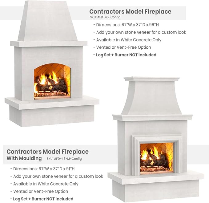 Contractor's Model Outdoor Fireplace | American Fyre Designs (Vented)