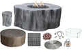 Elementi Lunar Bowl Cast Concrete Fire Table Bundle, Outdoor Fire Pit Fire Table Patio Furniture, Dark Gray (Liquid Propane Gas)