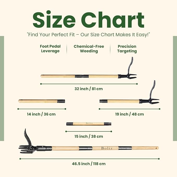 46” Detachable Weed Puller Tool Stand up Heavy Duty with 4-Claw Steel Head, Real Bamboo Garden Weed Pulling Tool, Weed Remover Tool Without Bending