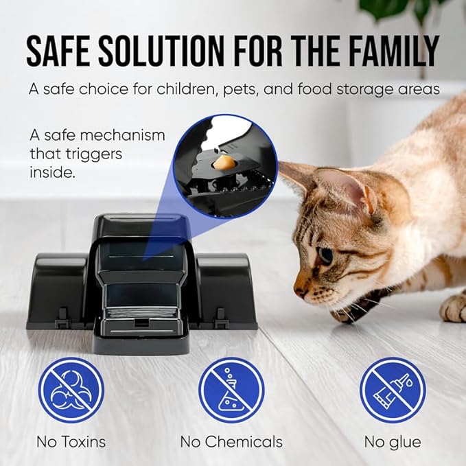 Rat & Chipmunk Tunnel Traps – Humane Reusable Rodent Catcher for Indoor & Outdoor Use, Safe No-Touch Rat Trap, No-Mess Mouse Catcher, Pet & Child Friendly, Quick Setup & Easy Clean