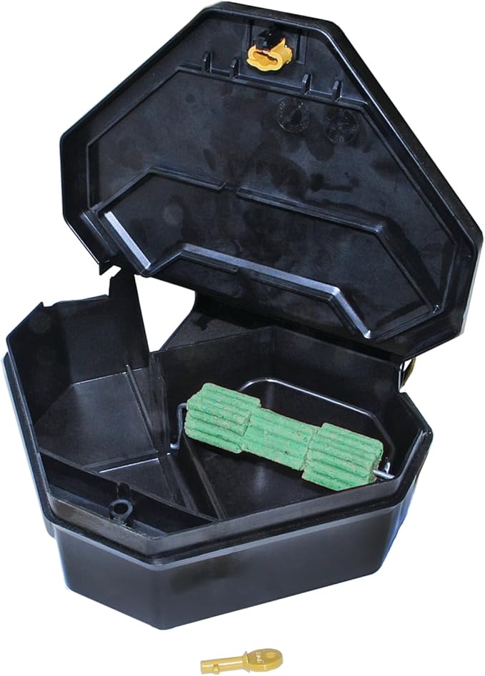 Gold Key Rat Depot Plastic Tamper-Resistant Rodent Bait Station – Large Rat Size Dual Entrances for Indoor & Outdoor Use
