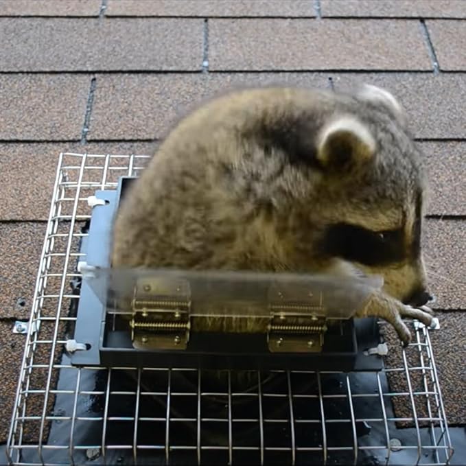 Raccoon One Way Eviction Door - Raccoon Trap Contactless Excluder for Outdoor Spaces Like Attics, Chimneys & Under Decks. Fast Results, Easy DIY Installation Small