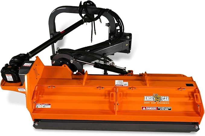 78" Heavy Duty PTO Drive 3 Point Offset Ditch Bank Verge Flail Mower for 80-110HP CAT 2 Tractor, 122'' Offset Distance,55°/90° Rotation Angle, 18 Hammers, Model VBM78