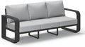 Oasbira Aluminum Outdoor Patio Couch, 3 Seats Oversized Patio Sofa with Widened Armrest & Ultra-Thick Cushions, Deep Seating Modern Patio Furniture for Backyard, Deck, Gray