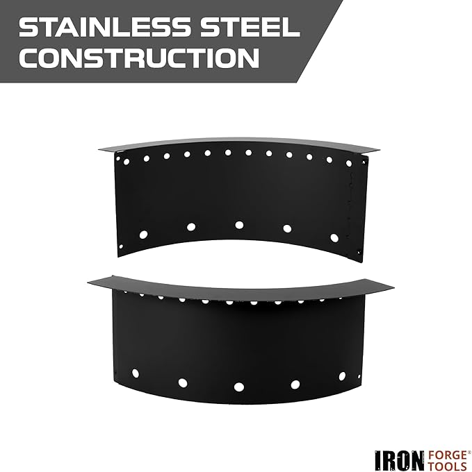 Iron Forge Tools Fire Pit Ring 48 Inch Outer/42 Inch Inner - Outdoor Heavy Duty Metal Round Smokeless Fire Ring Insert Liner - Utility Patent Pending (48x42x10)