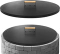 G GOOD GAIN Firepit Lid Round 30 Inch - Rust Resistant Fire Pit Lid Cover with Wooden Handle & Gloves, Fire Pit Snuffer Lid for Courtyards, Patio, Winter Cold Protection. Fits Fire Pits Up to 28"