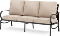 MFSTUDIO Patio Furniture Sets,Outdoor Metal Patio Conversation Sofas with 1 x 3-Seat Sofa for Garden,Beige Cushion