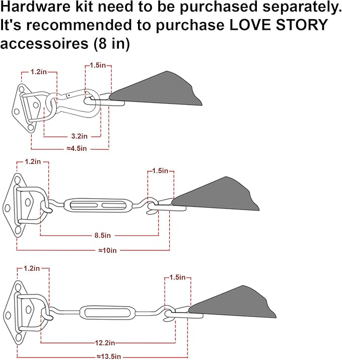 LOVE STORY Custom Size 9'x18' Sand Sun Shade Sail Rectangle UV Block Canopy Patio Sail Sunshades Fabric for Outdoor Garden Carport (We Make Custom Size)