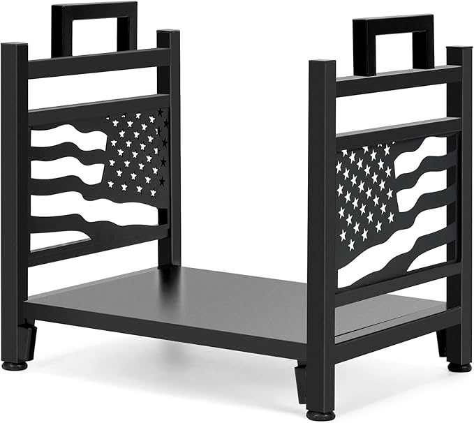 INNO STAGE Firewood Log Rack, Iron Wood Lumber Storage Holder for Fireplace, Heavy Duty Log Storage Bin for Firepit Stove Accessories Indoor - Perfect Construction - No Any Screw to Install