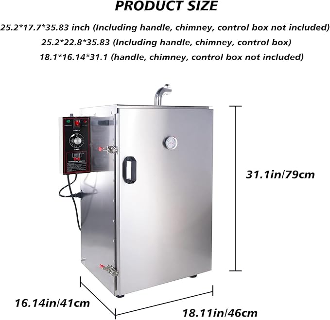 HAKKA Upgraded Commercial Vertical Electric Smoke oven for BBQ Grill Smoker Outdoor Indoor Home Cooking Pastrami, Sausage, Bacon, Smoked Chicken, Smoked Pork (DSH-S20B)