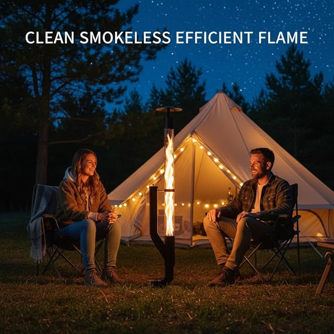 yoyomax Wood Pellet Patio Heater,Outdoor Pellet Heater,Portable Wood Pellet Fire Pit with Ash Tray Patio Rocket Stove for Backyard Camping Garden Balcony