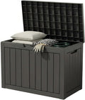 45 Gallon Lockable Deck Box for Indoor & Outdoor Storage, All-Weather Water Resistant Chest for Garage, Toys, Holiday Decor, Patio Cushions & Tools