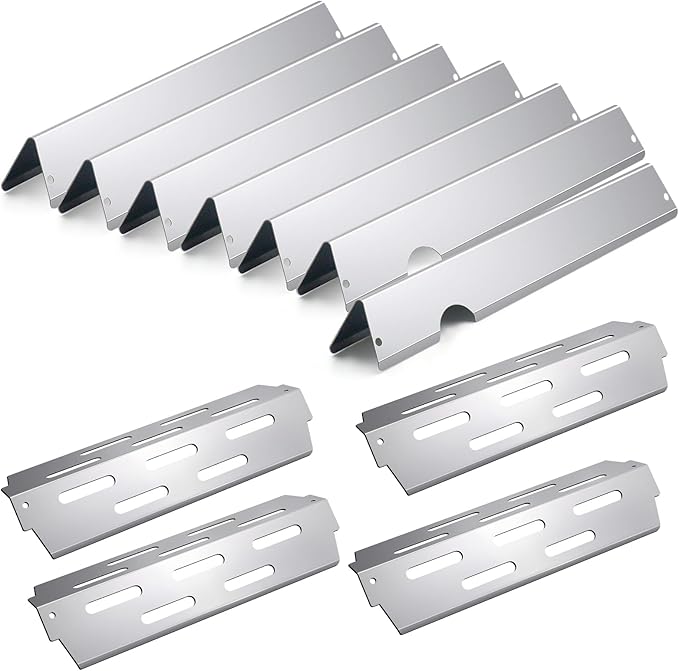 RuiTEERS Grill Flavorizer Bars Heat Deflectors BBQ Gas Grill Replacement Parts for Weber Genesis II E-410, S-410, LX E-440, S-440, Weber 66041, 66033, 66796, 17" Stainless Steel Grill Heat Plate