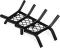 Fireplace Grate 17 "Heavy Duty with Ember Retainer, 1/2” Bar Fire Log Grate for Inside Fireplace, Fireplace Assectories, Chimney Hearth Wood Stove Burning Rack Holder,Wood Stove Grate for Outdoor