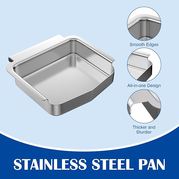 62006 Drip Pan for Napoleon TravelQ 285 Sreies TravelQ PRO285-BK Q285X-RD-1-A PRO285X-BK TQ285-BL-1 TQ240-BL Grill Parts Silicone Cup Liners/ Stainless Steel Grease Catcher for Napoleon 2 Burner Grill