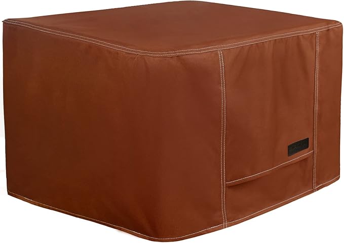 NettyPro Fire Pit Cover Square Waterproof Outdoor Firepit Cover for Gas Propane Fire Pit Table, 36 x 36 x 24 inch, Brown