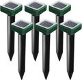 Mole Repellent Solar Powered, 6 Pack Solar Mole Repellent Ultrasonic for Vole, Snakes, Gopher, Waterproof Sonic Vole Deterrent Spikes,Snake Gopher for Garden and Yard