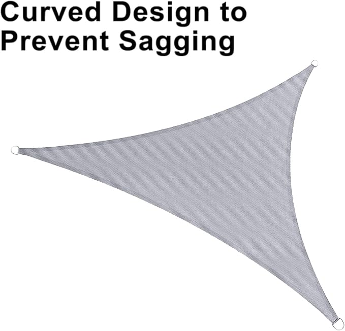 LOVE STORY Custom Size 7'x10'x11.2' Silver Grey Sun Shade Sail Triangle Sunshade Fabric Awning Canopy for Patio Backyard Carport Pergola (Customized)