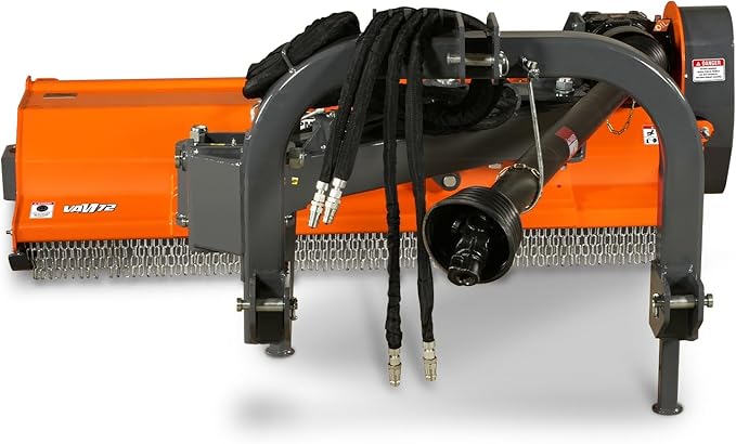 72" PTO Drive 3 Point Hitch Offset Flail Ditch Bank Mower for 70-100HP CAT 2 Tractor, 90'' Offset Distance,55°/90° Rotation Angle, 18 Hammers, Model VAM72