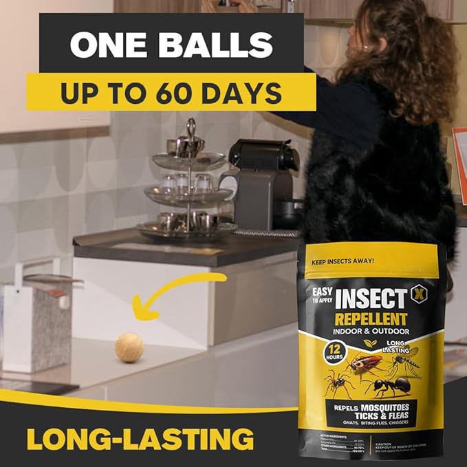 Bug and Tick Repellent, Bug Repellents Outdoor, Tick Deterrent for Yard, Spider Repellant, Roach Repellent Indoor, Repel Ants, Fleas, Spiders, Fly, Silverfish & Other Pest-8P