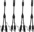 XYRIS Solar Connectors Y Branch Parallel 1 to 2 Adapter Cable Wire Plug Tool Kit for Solar Panel (M/FF+F/MM, 2 Pair)