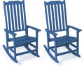 Outdoor Rocking Chairs Set of 2, Oversized All Weather High Back Porch Rocker, Patio Rockers for Outside