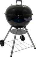 Megamaster 22" Deluxe Charcoal Barbecue Grill with Adjustable Air Vent, Built-In Temperature Gauge, 368 SQ. In Cooking Area, Storage Rack, Portable Grill for Camping, Picnics, and More - 810-23003