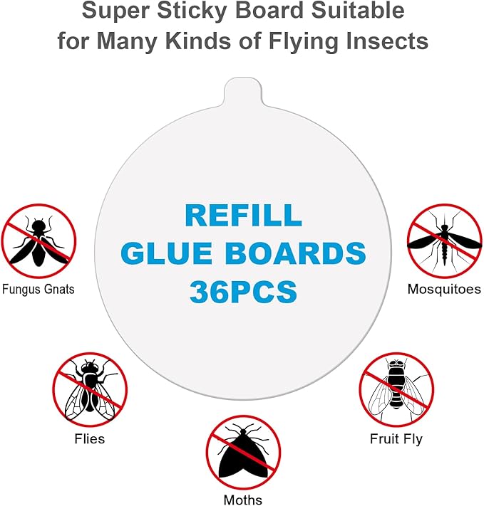 72 Pack 4.3-inch Katchy Replacement Rubber Plate, Indoor Rubber Plate Filled with Sticky Card Suitable for Indoor Insect, Fly, and Mosquito Trap, Insect Trap, and Mosquito Lamp (white-72)