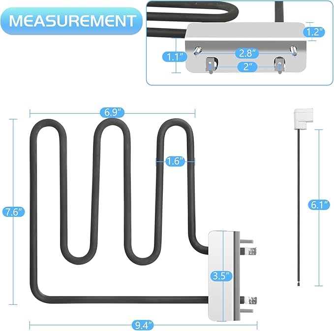 800W Heating Element for Masterbuilt Electric Smoker Replacement Part 30" Digital Grill 9907120011 20071117 MB20071117 MB20073519
