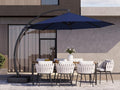Kingdura 12ft Cantilever Patio Umbrella with Base Included, Large Round Offset Outdoor Pool Umbrella, 360° Rotation & Infinite Tilt, Heavy Duty Aluminum Frame for Deck Backyard, Navy blue