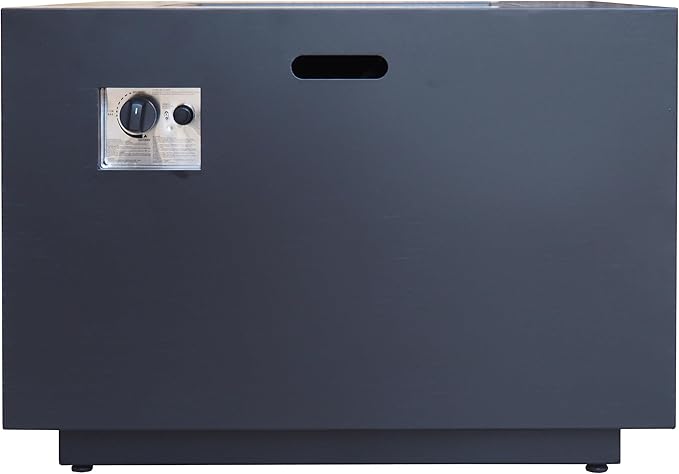 Propane Fire Pit Table, 31 Inch Firepits for Outside, Square Gas Fire Pit for Outside Patio, Propane Fire Table, Tank in Side, 50000BTU, Dark Gray
