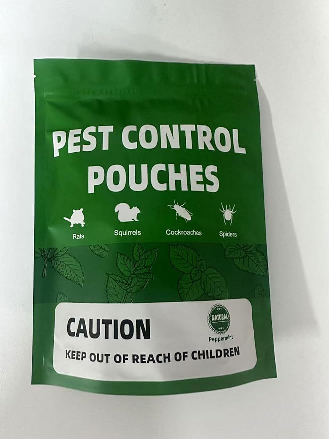 Pest Control, Mice Repellent Indoor, Mouse Repellant Pouches, Rodent Repellent, Peppermint to Repel Ant, Roach & Spider, Rat Deterrent for House, Keep Mice Away, Effective for 60-90 Days-10P