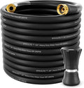 SPECILITE 3/4" Garden Hose 150 ft with High Flow Nozzle, Heavy Duty Flexible Hybrid Rubber Water Hose for Outdoor, Lightweight, Leak-Proof, No-Kink, 3/4"Brass Fittings,Black