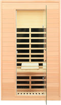 2 Person Infrared Sauna, Low EMF FAR Infrared Sauna for Home, 1500 Watts Canadian Hemlock Indoor Saunas with LED Reading Lamp, LCD Display-Control, Blue-Tooth Audio