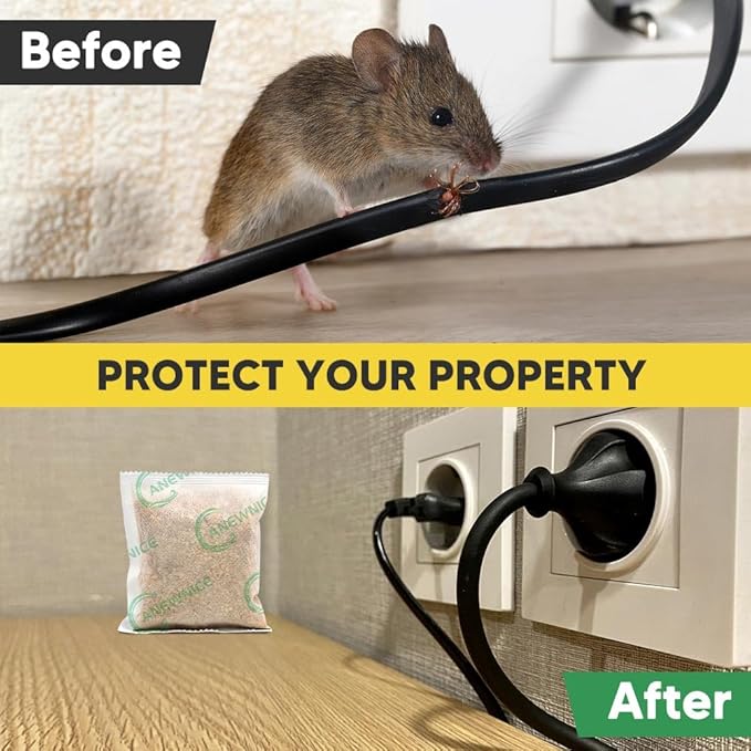 Rodent Repellent Indoor, Mice Repellent for Garage, Mouse Repellent Pouches with Peppermint, Keep Mice Away, Mouse Deterrents Outdoor, Rat Repellent for House, Car Engines - 8 Pack